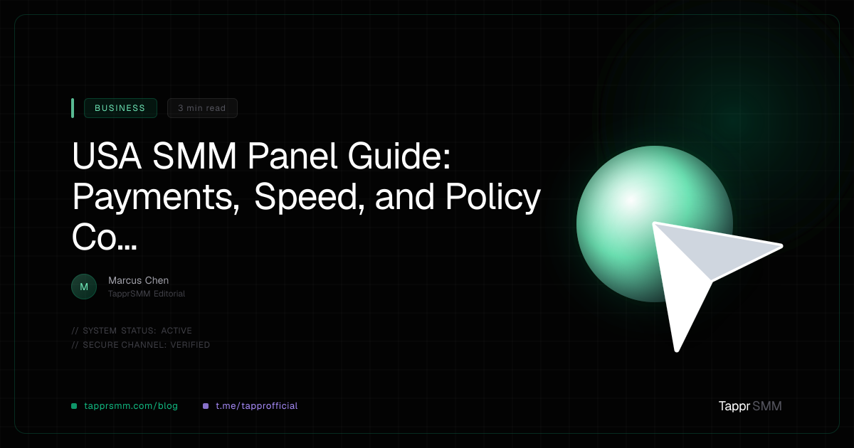 USA SMM Panel Guide: Payments, Speed, and Policy Considerations